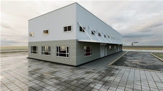 Gátt stálgrindar vörugeymsla